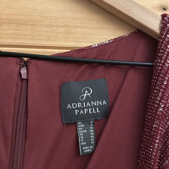 Adrianna Papell Size 6 Bethany Wrap Front Sequin Full Length Gown - Picture 10 of 14